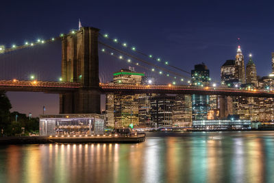 Illuminated city at night