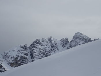 Snowcapped mountains against sky