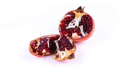 Close-up of strawberry against white background