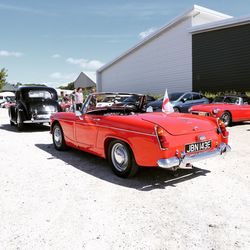 Cars parked on road