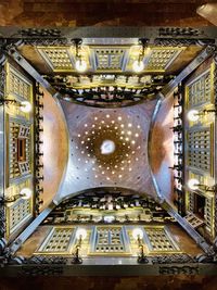 Low angle view of illuminated ceiling in building