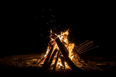 Firework display at night