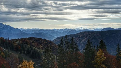 Scenic view of mountains against sky