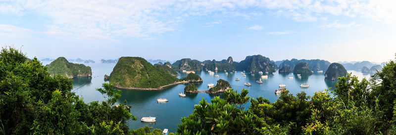 Panoramic view of lake against sky