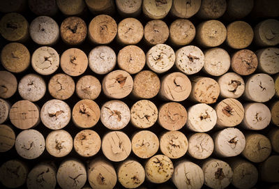 Full frame shot of wood logs