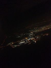 Aerial view of city at night