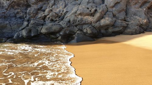 Rock formation on beach