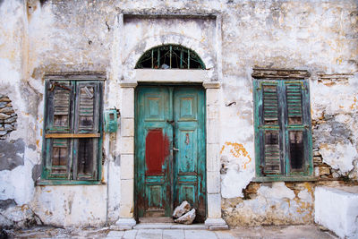 Old abandoned house in symi island , greece