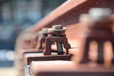 Close-up of rusty metallic object