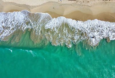 High angle view of sea waves