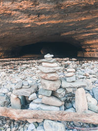 Stone stack on rock