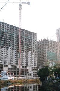 View of skyscrapers against clear sky