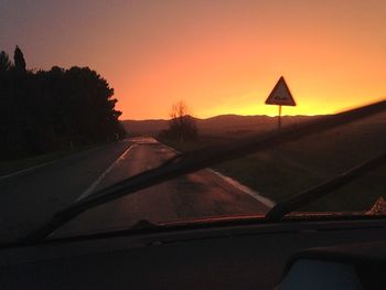 Country road at sunset