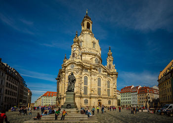 Low angle view of frauenkirche cathedral against sky