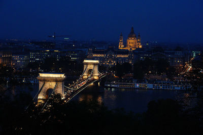 Illuminated cityscape at night