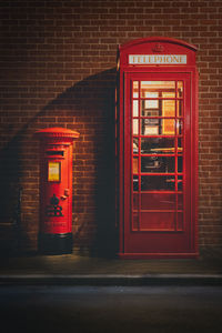 Red door of building