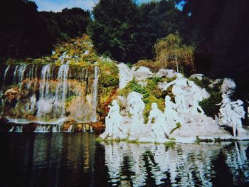 Scenic view of waterfall