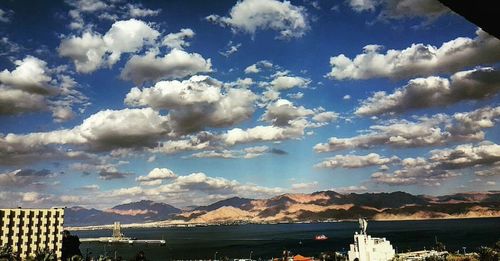 Scenic view of sea against cloudy sky