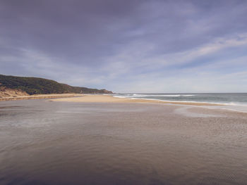 Scenic view of beach against sky