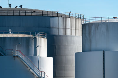 Low angle view of factory against sky