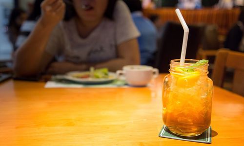 Close-up of drink on table