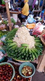 Close-up of vegetables for sale at market stall