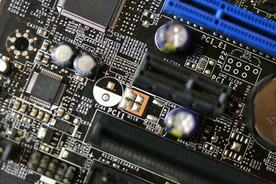 Electronic microcircuits close-up. many micronutrients on the board