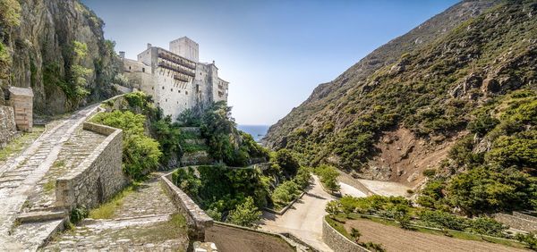 Panoramic view of historic building against sky