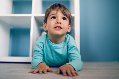 Cute boy at home