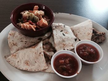 Close-up of served food