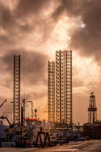 Off-shore against cloudy sky