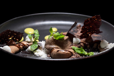 Close-up of mushrooms in plate