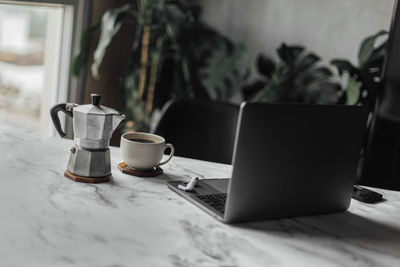 Close-up of coffee on table