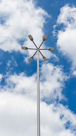 Low angle view of street light against sky