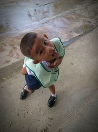 Portrait of cute girl playing