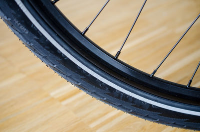 Close-up of bicycle wheel