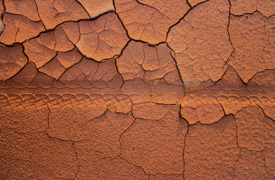 Full frame shot of cracked land