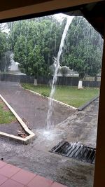 Water splashing in fountain