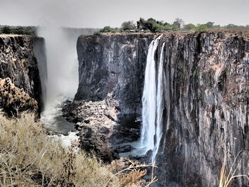 Scenic view of waterfall