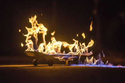 Close-up of fire at night