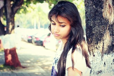 Portrait of young woman