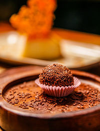 Close-up of cupcakes on table