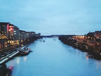 View of river with buildings in background