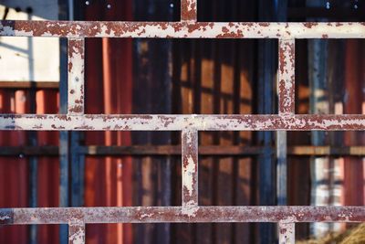 Full frame shot of rusty metal fence