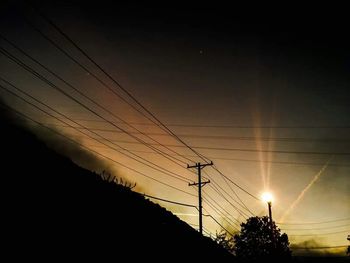 Low angle view of electricity pylon