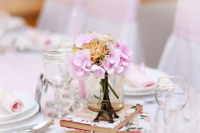 Close-up of flowers on table