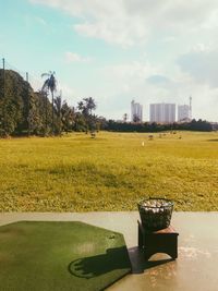 Scenic view of field against sky