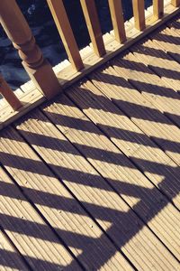 High angle view of shadow on floor