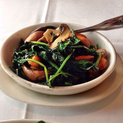 High angle view of salad in bowl