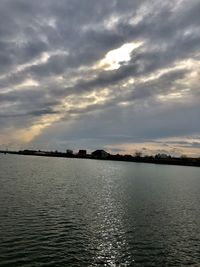 Scenic view of sea against sky at sunset